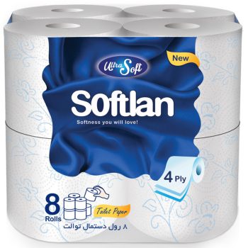 دستمال توالت سافتلن 8 عددی
