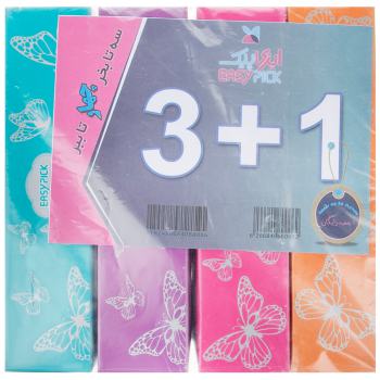 دستمال کاغذی 100 برگ ایزی پیک مدل Butterfly بسته 4 عددی