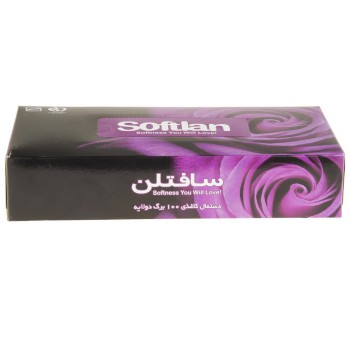 دستمال کاغذی 100 برگ سافتلن طرح گل بنفشه