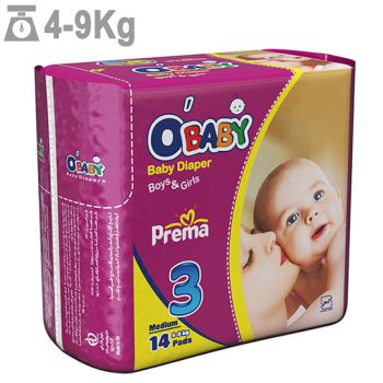 پوشک او بیبی سایز 3 بسته 14 عددی