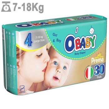 پوشک او بیبی سایز 4 بسته 30 عددی