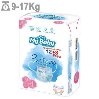 پوشک شورتی پول آپ مای بیبی سایز 4 بسته 15 عددی