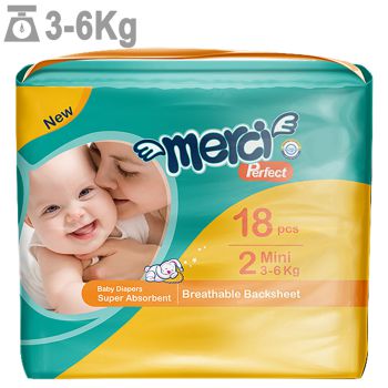 پوشک مرسی سایز 2 بسته 18 عددی