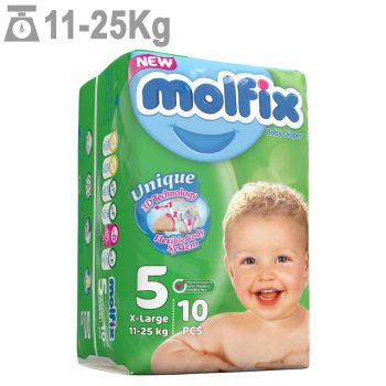 پوشک مولفیکس سایز 5 بسته 10 عددی