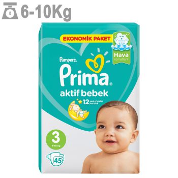 پوشک پریما سایز 3 بسته 45 عددی