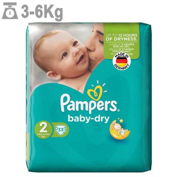 پوشک پمپرز مدل Baby Dry سایز 2 بسته 33 عددی