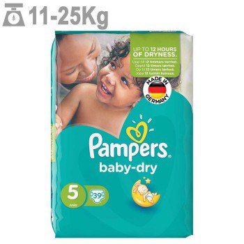 پوشک پمپرز مدل Baby Dry سایز 5 بسته 39 عددی