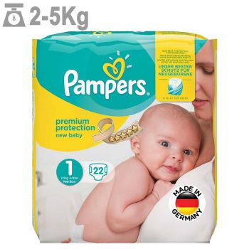 پوشک پمپرز مدل Premium سایز 1 بسته 22 عددی